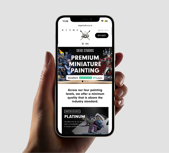 Siege Studios - Premium Miniature Painting - Website Design