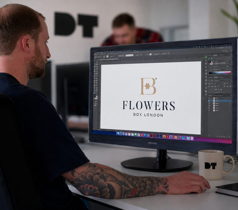Custom logo design concepts and branding development